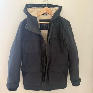 American Eagle Navy Blue Men's Parka with lining Small Outdoor Winter Snow